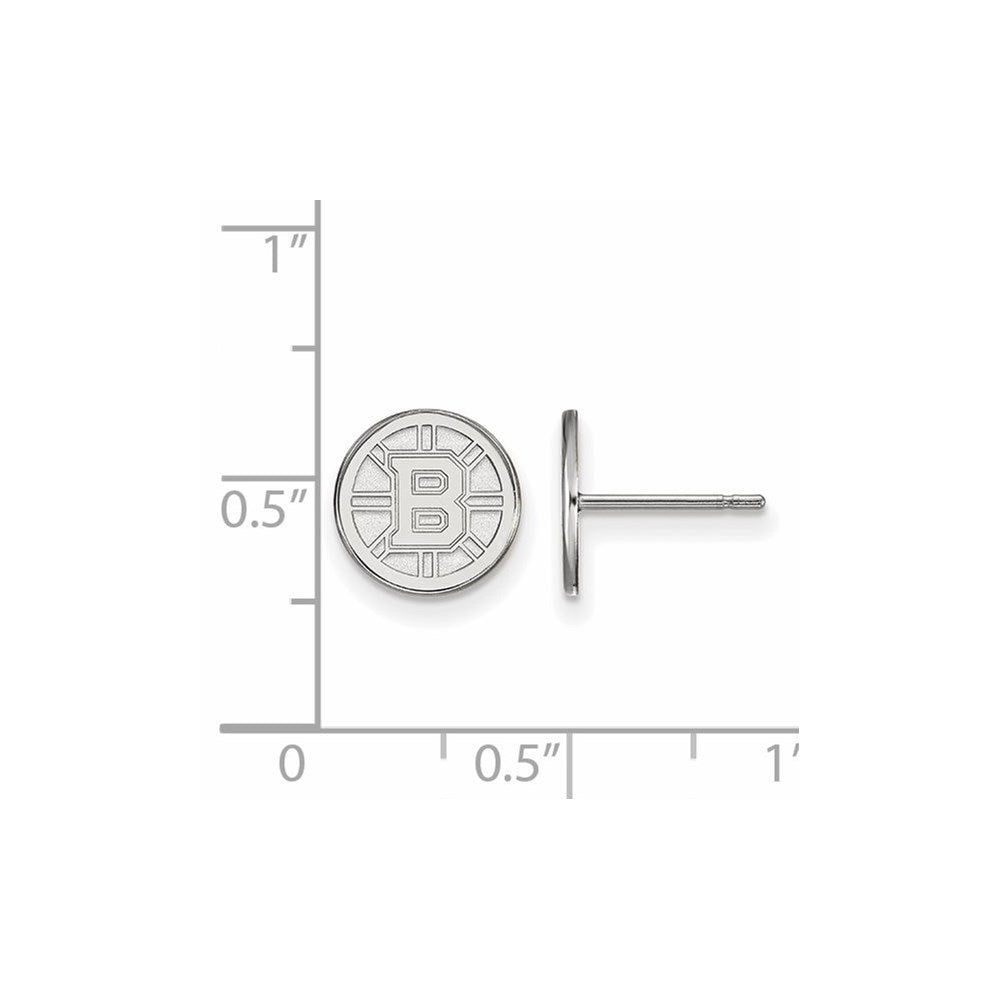 10K White Gold Nhl Logoart Boston Bruins Extra Small Post Earrings