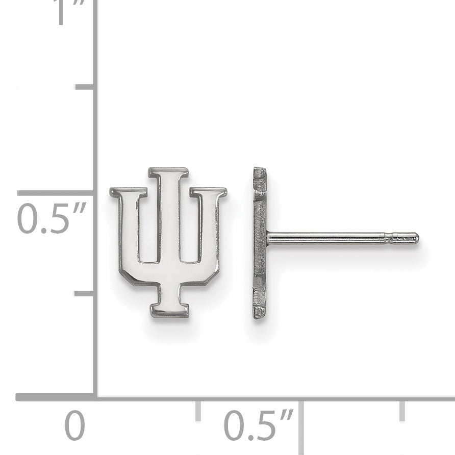 Sterling Silver Rhodium Plated Logoart Indiana University I U Extra Small Post Earrings