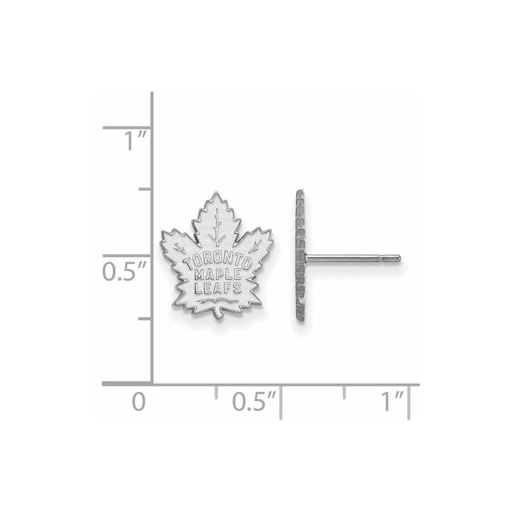 10K White Gold Nhl Logoart Toronto Maple Leafs Small Post Earrings
