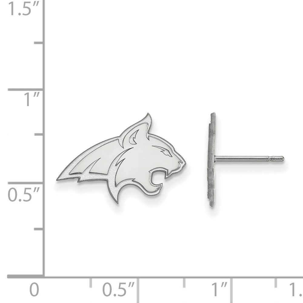 14K White Gold Logoart Montana State University Bobcat Small Post Earrings