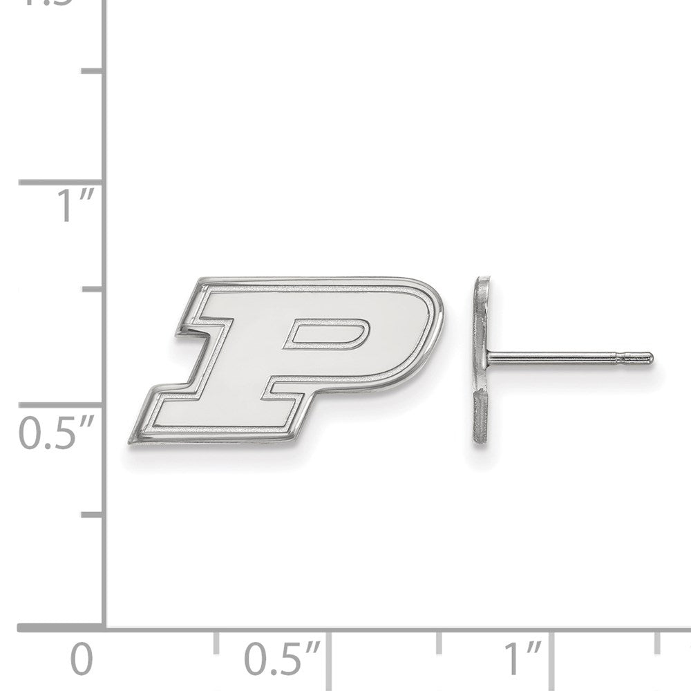 14K White Gold Logoart Purdue University Letter P Extra Small Post Earrings