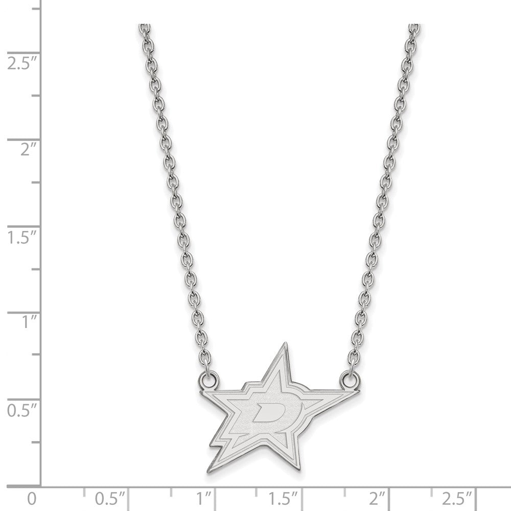 14K White Gold Nhl Logoart Dallas Stars Large Pendant 18 Inch Necklace