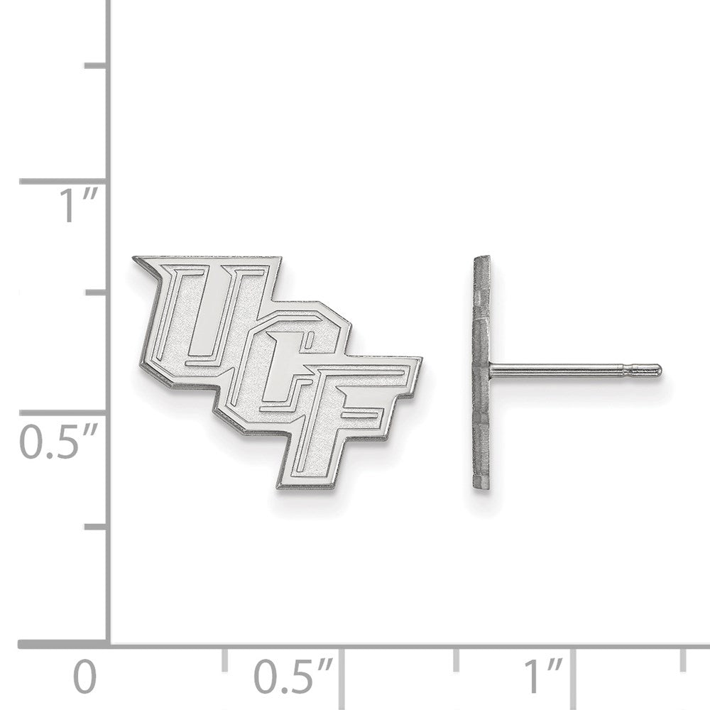 14K White Gold Logoart University Of Central Florida U C F Small Post Earrings