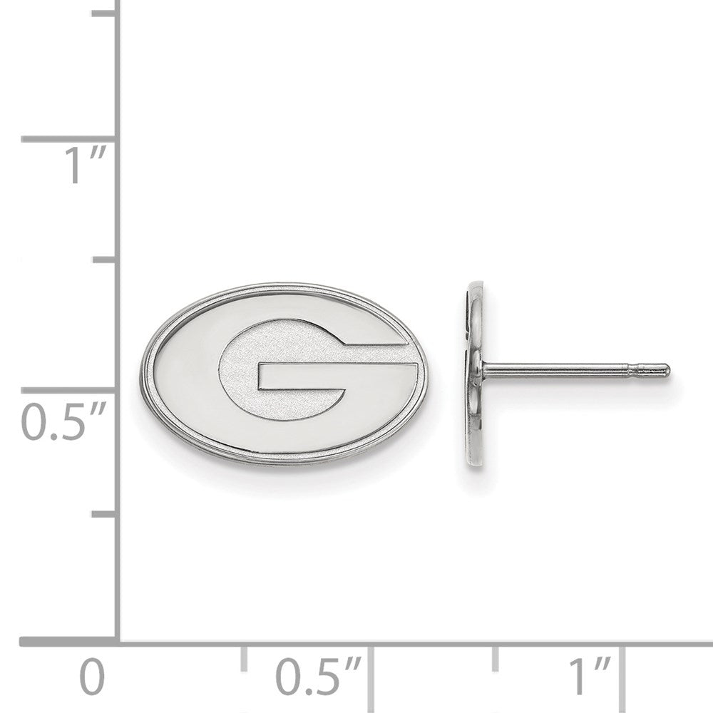 10K White Gold Logoart University Of Georgia Letter G Extra Small Post Earrings