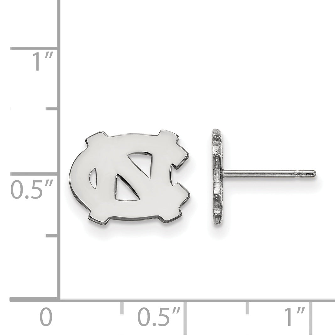Sterling Silver Rhodium Plated Logoart University Of North Carolina N C Extra Small Post Earrings