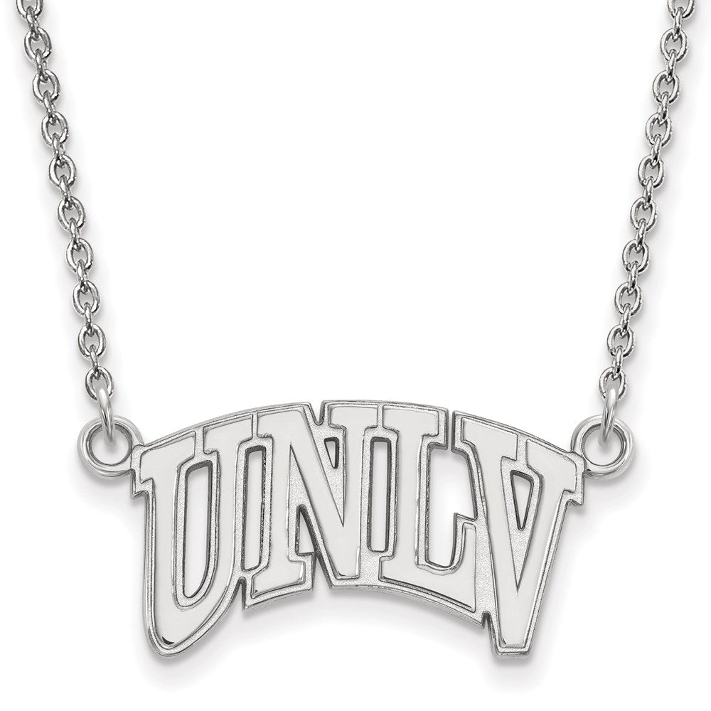 10K White Gold Logoart University Of Nevada Las Vegas U N L V Small Pendant 18 Inch Necklace