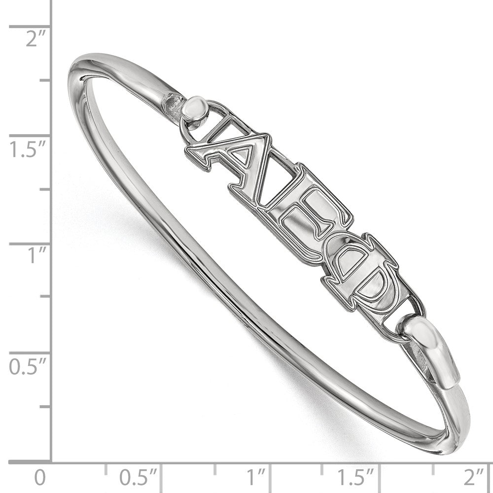 Sterling Silver Logoart Alpha Epsilon Phi Large Hook And Clasp Bangle