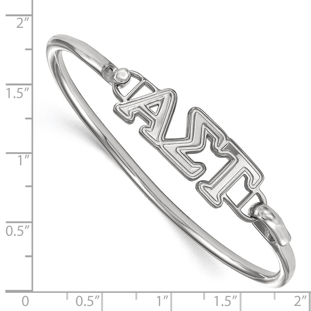 Sterling Silver Logoart Alpha Sigma Tau Small Hook And Clasp Bangle