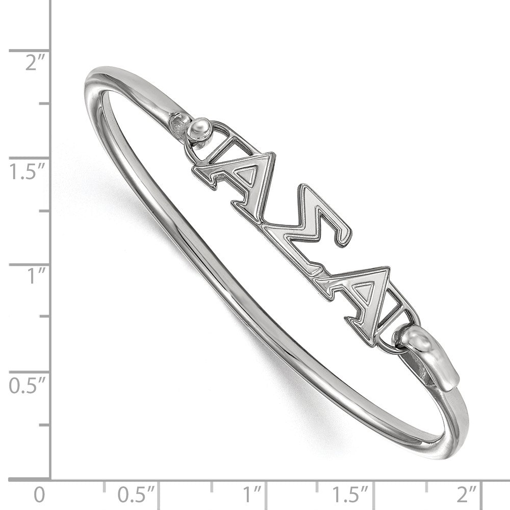 Sterling Silver Logoart Alpha Sigma Small Hook And Clasp Bangle