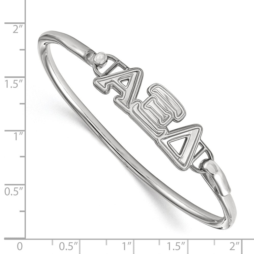 Sterling Silver Logoart Alpha Xi Delta Small Hook And Clasp Bangle