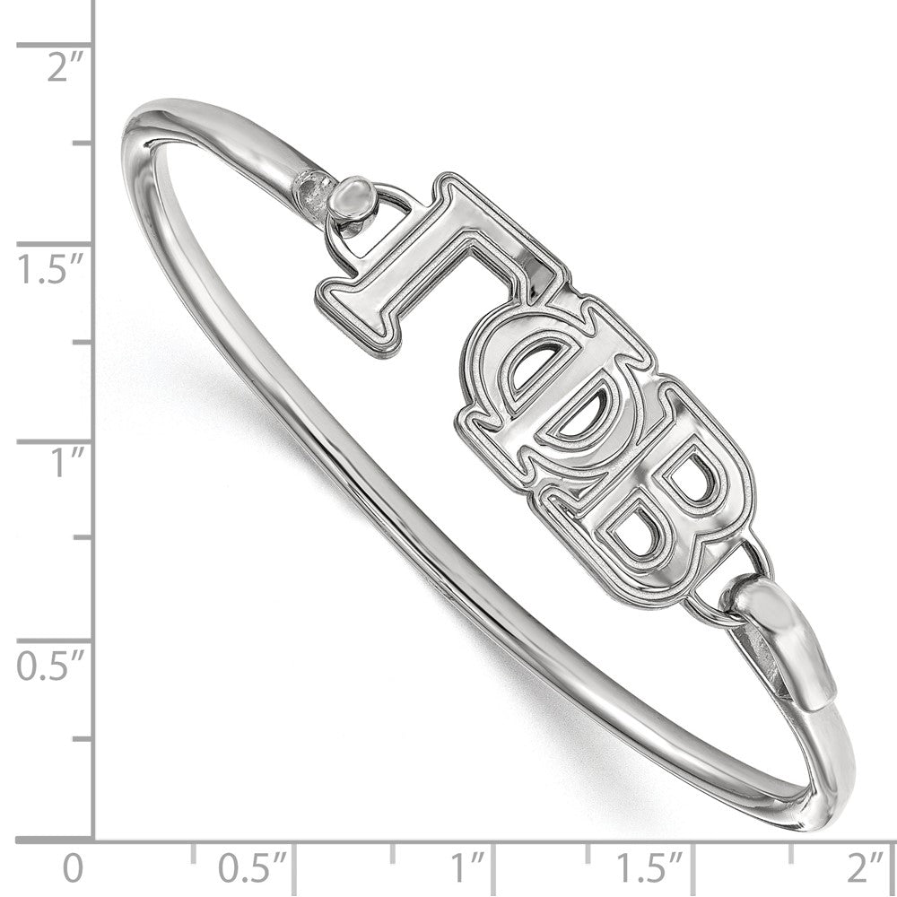 Sterling Silver Logoart Gamma Phi Beta Large Hook And Clasp Bangle