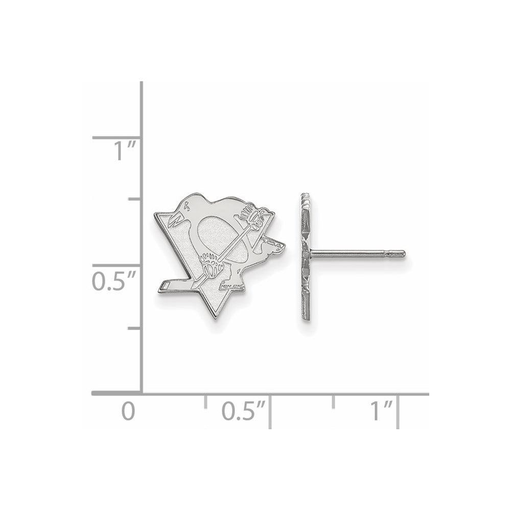 14K White Gold Nhl Logoart Pittsburgh Penguins Small Post Earrings