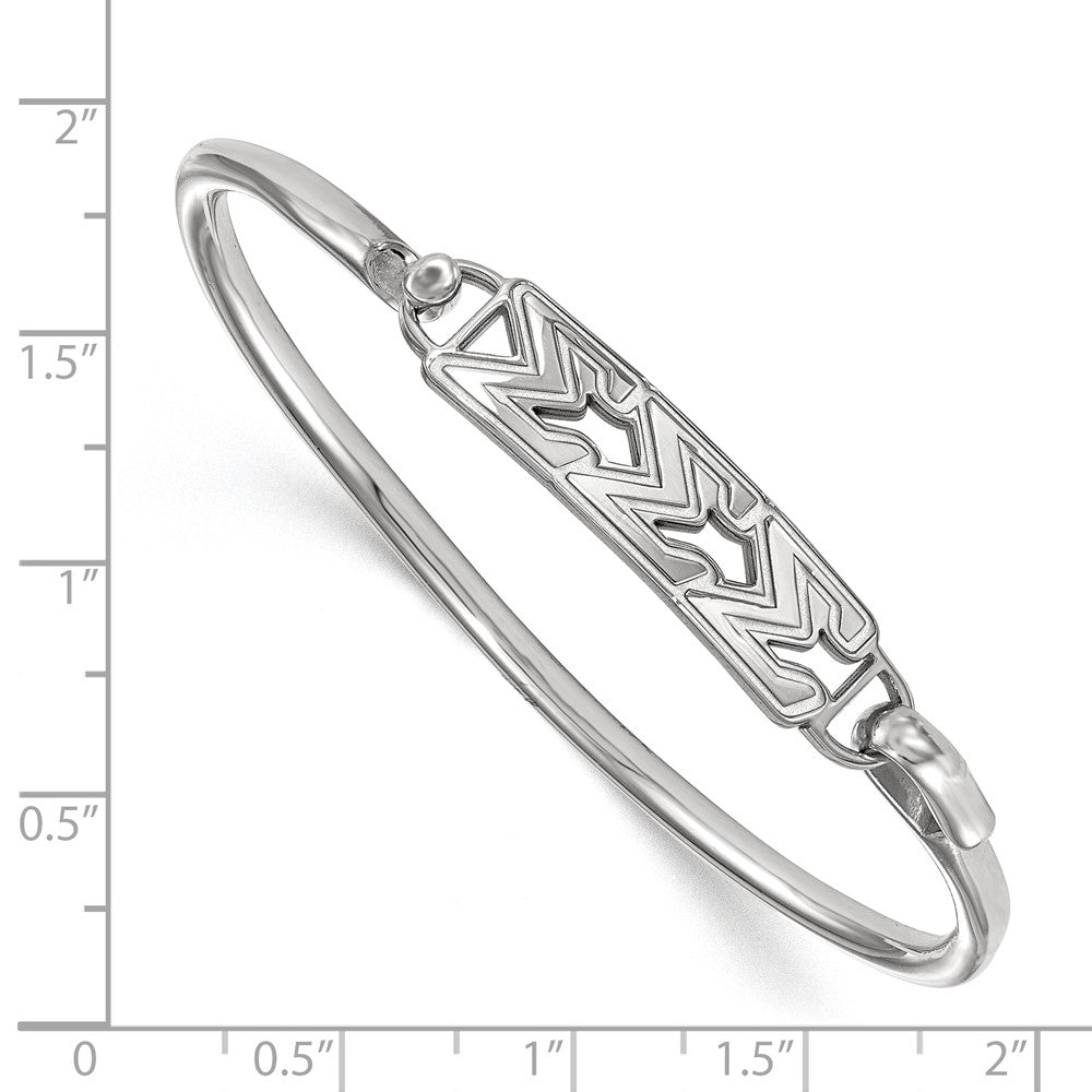 Sterling Silver S. Rh P Logoart Sigma Small Hook And Clasp Bangle