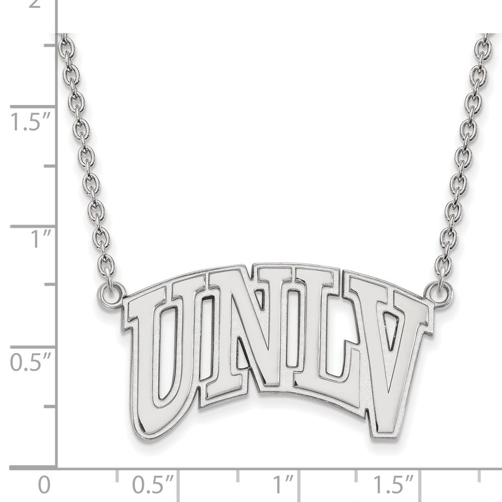 14K White Gold Logoart University Of Nevada Las Vegas U N L V Large Pendant 18 Inch Necklace