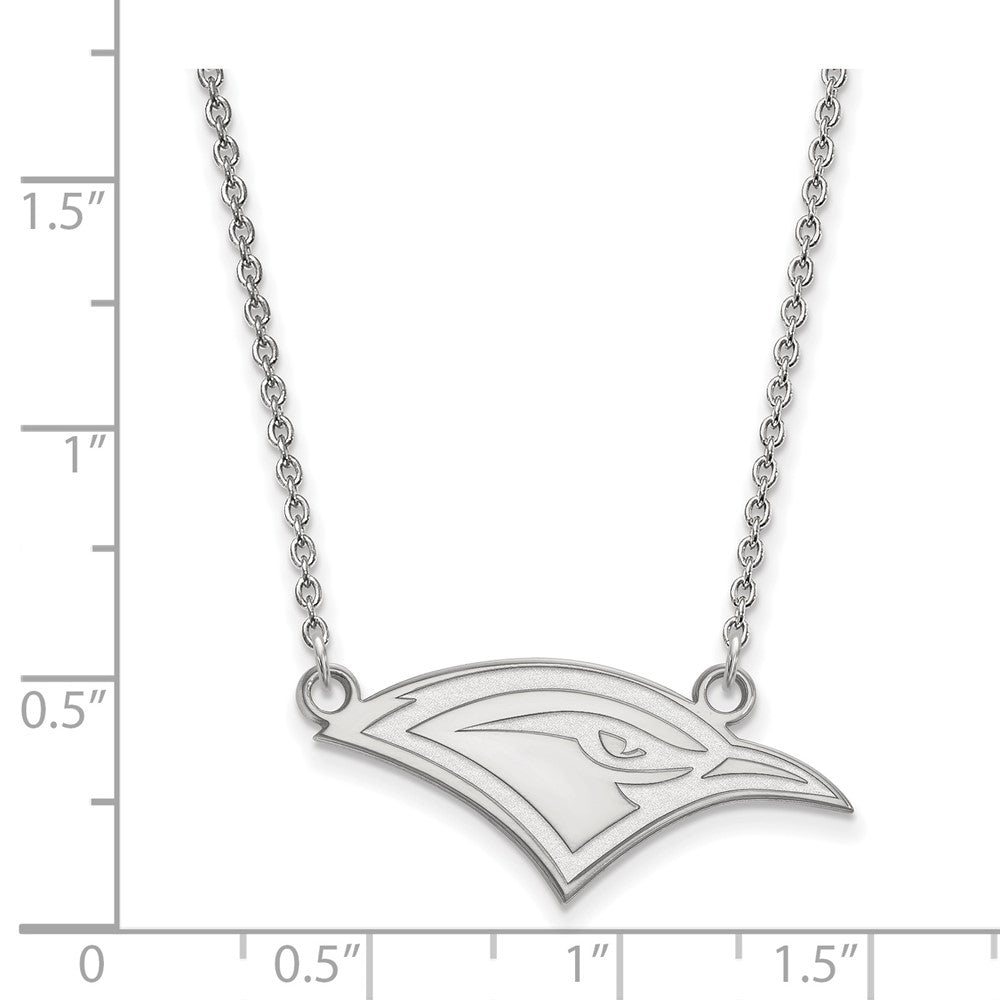 Sterling Silver Rhodium Plated Logoart University Of Tennessee At Chattanooga Mockingbird Small Pendant 18 Inch Necklace