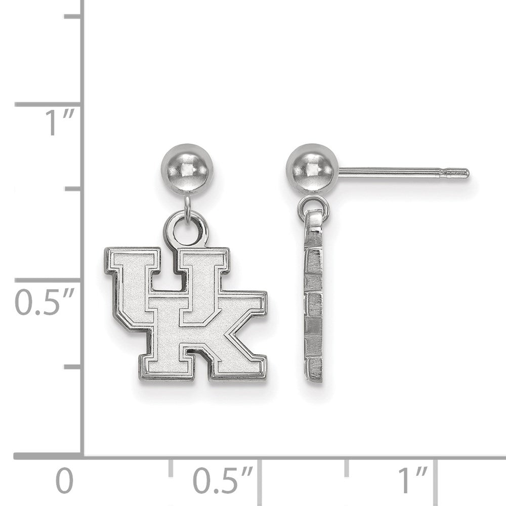 Sterling Silver Rhodium Plated Logoart University Of Kentucky U K Dangle Ball Post Earrings