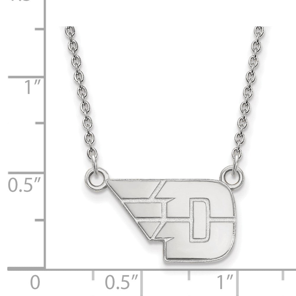 Sterling Silver Rhodium Plated Logoart University Of Dayton Small Pendant 18 Inch Necklace