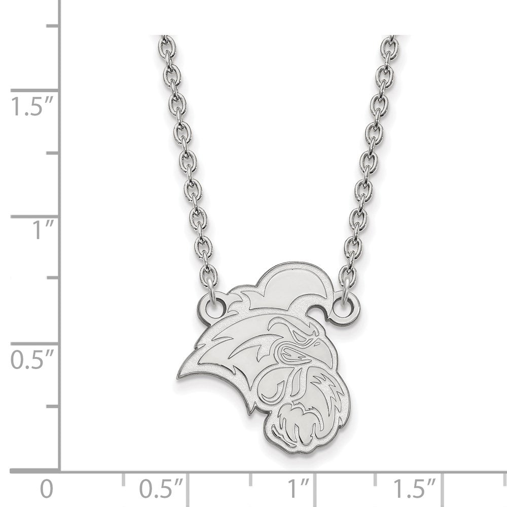 Sterling Silver Rhodium Plated Logoart Coastal Carolina University Chanticleer Large Pendant 18 Inch Necklace