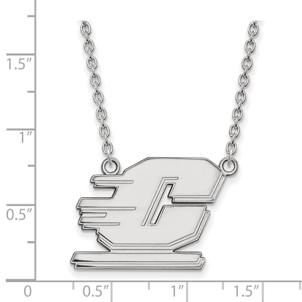 14K White Gold Logoart Central Michigan University Letter C Large Pendant 18 Inch Necklace