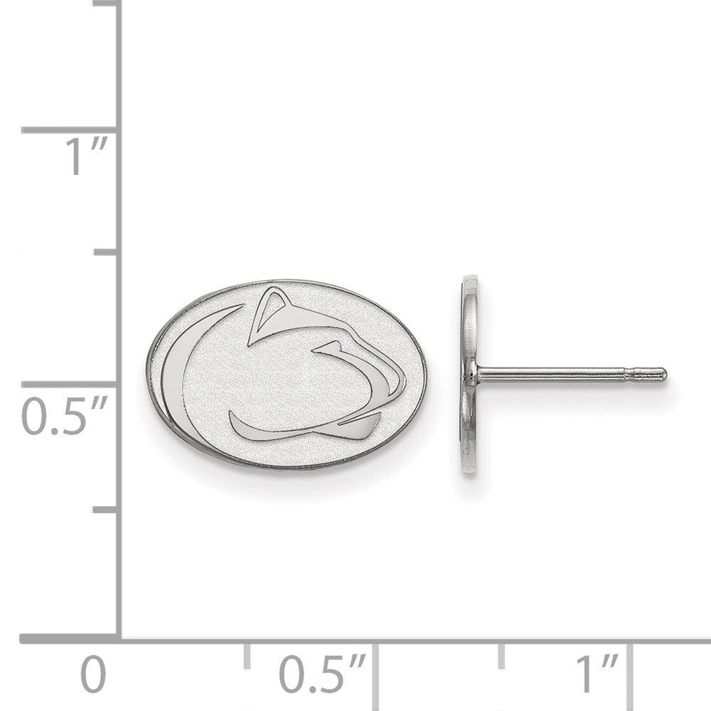 10K White Gold Logoart Penn State University Lion Extra Small Post Earrings