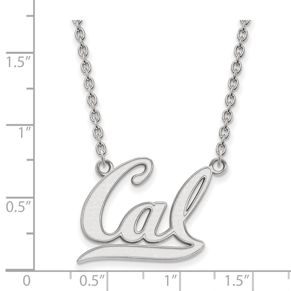 14K White Gold Logoart University Of California Berkeley Large Pendant 18 Inch Necklace