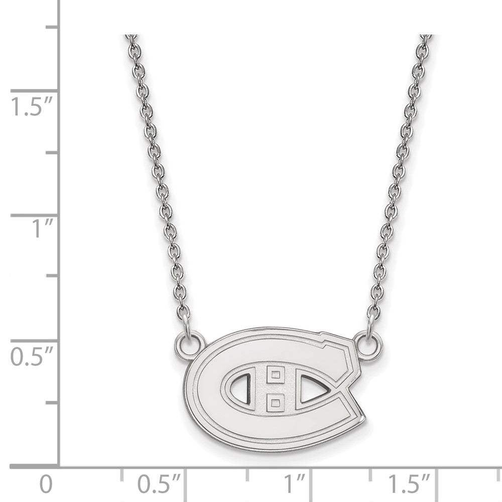 14K White Gold Nhl Logoart Montreal Canadiens Small Pendant 18 Inch Necklace