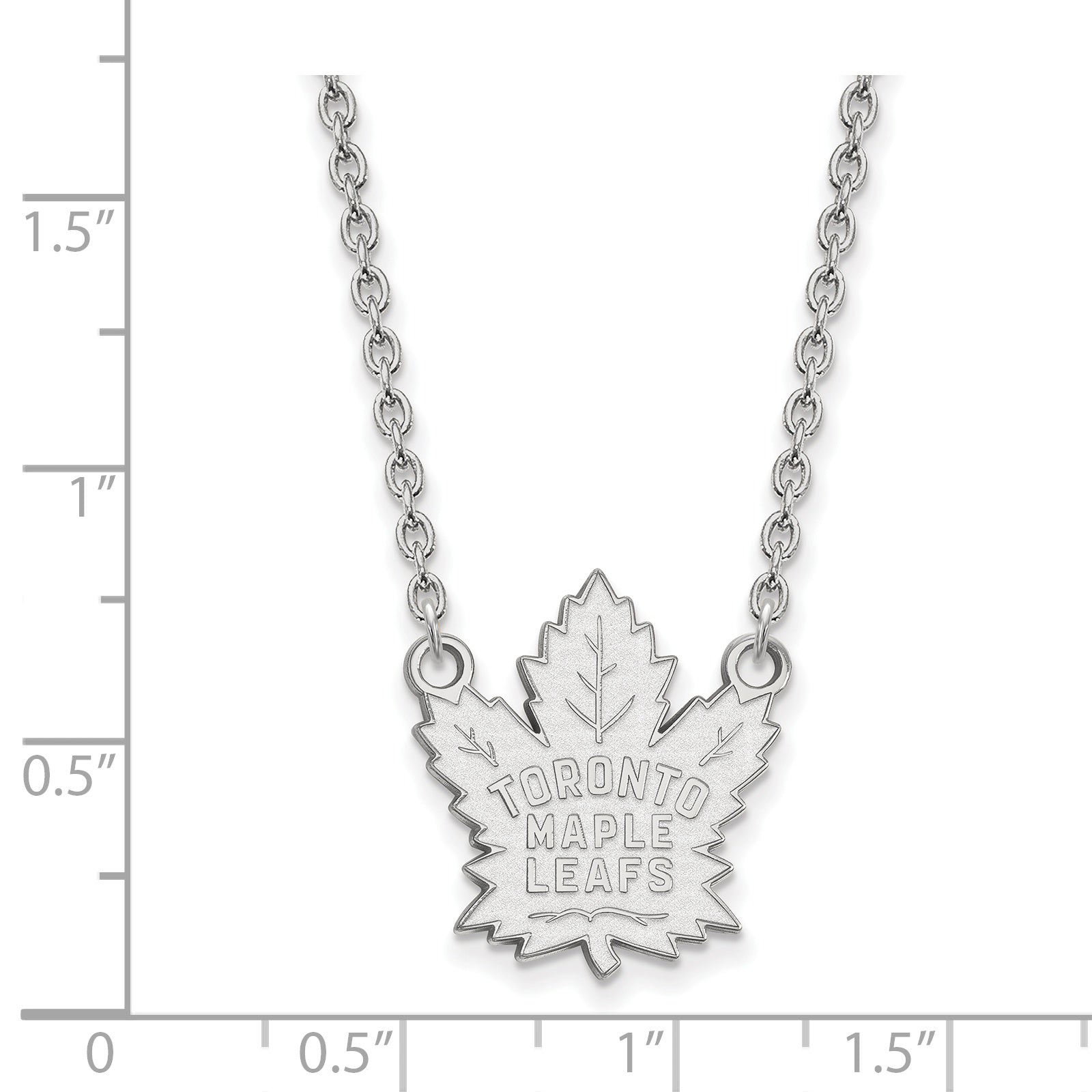 Sterling Silver Rhodium Plated Nhl Logoart Toronto Maple Leafs Large Pendant 18 Inch Necklace