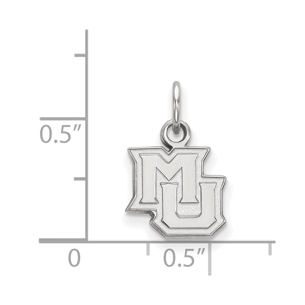 14K White Gold Logoart Marquette University M U Extra Small Pendant