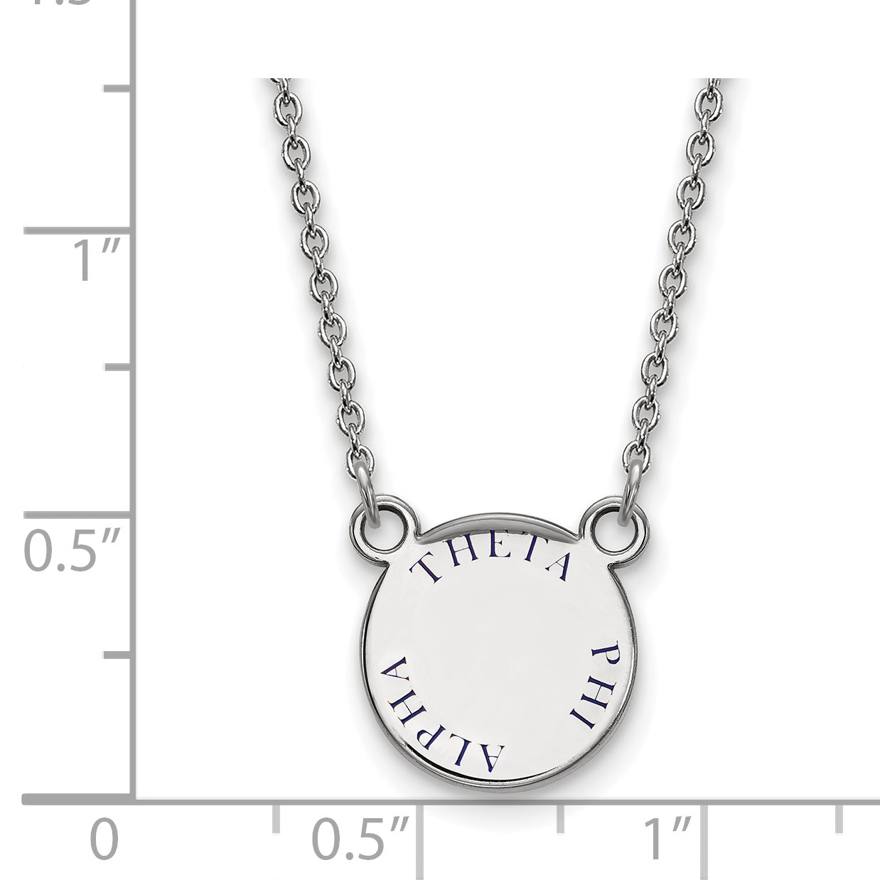 Sterling Silver Rhodium Plated Logoart Theta Phi Alpha Sorority Text Small Color Enamel Pendant 18 Inch Necklace