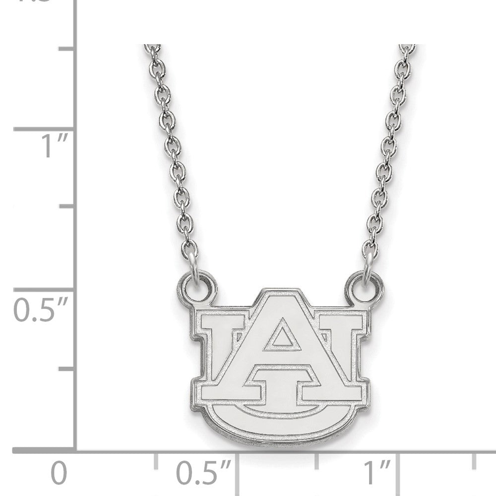 14K White Gold Logoart Auburn University Small Pendant 18 Inch Necklace