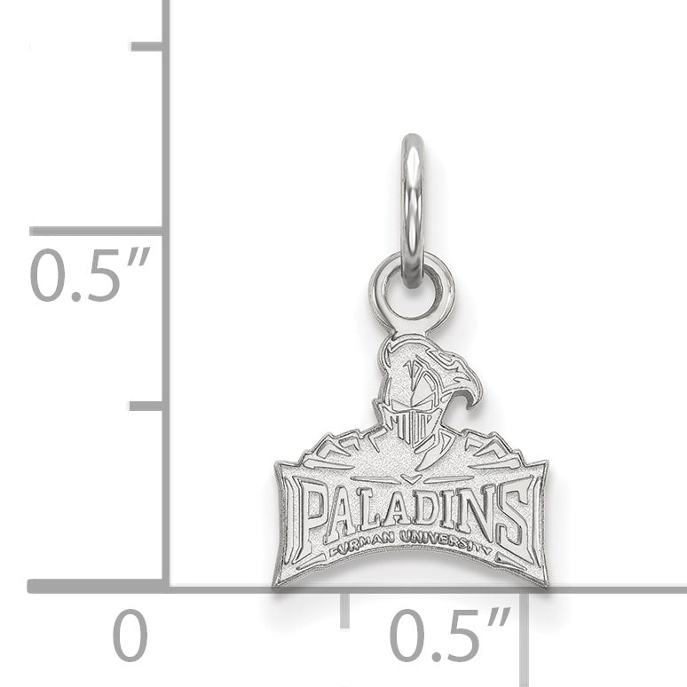Sterling Silver Rhodium Plated Logoart Furman University Paladins Extra Small Pendant