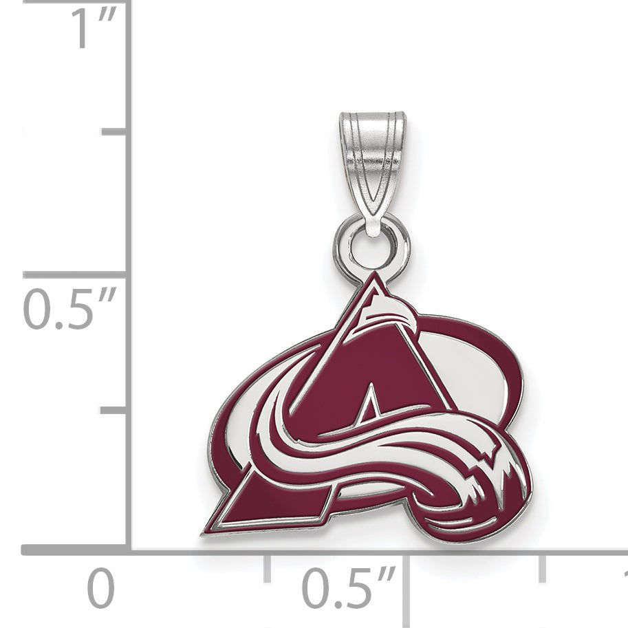 Sterling Silver Rhodium Plated Nhl Logoart Colorado Avalanche Letter A Small Enameled Pendant