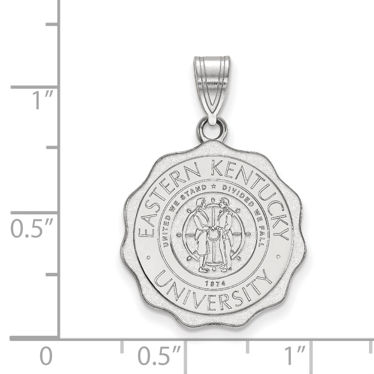 Sterling Silver Rhodium Plated Logoart Eastern Kentucky University Large Crest Pendant