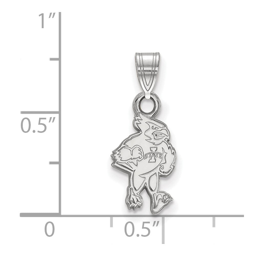 10K White Gold Logoart Iowa State University Cardinal Small Pendant