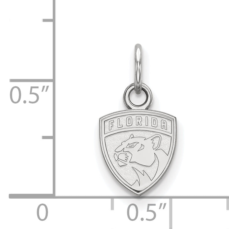 Sterling Silver Rhodium Plated Nhl Logoart Florida Panthers Extra Small Pendant
