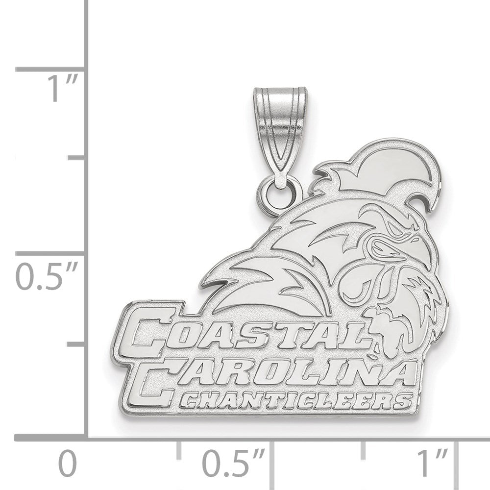 14K White Gold Logoart Coastal Carolina University Chanticleers Large Pendant