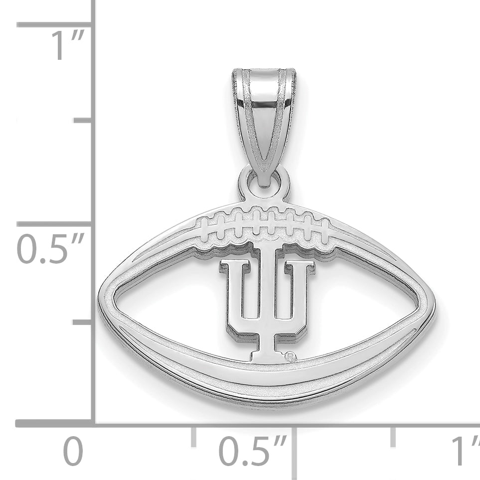 Sterling Silver Rhodium Plated Logoart Indiana University I U Football Pendant