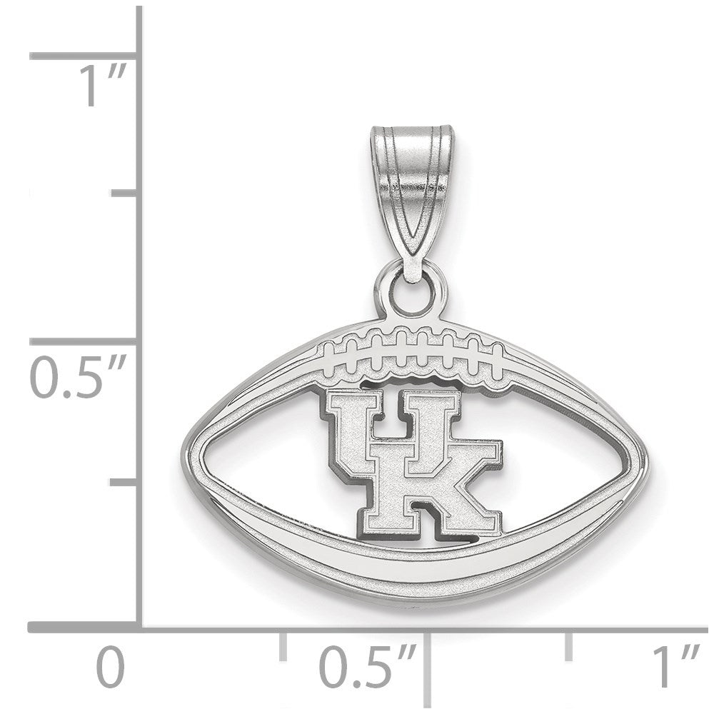 Sterling Silver Rhodium Plated Logoart University Of Kentucky U K Football Pendant