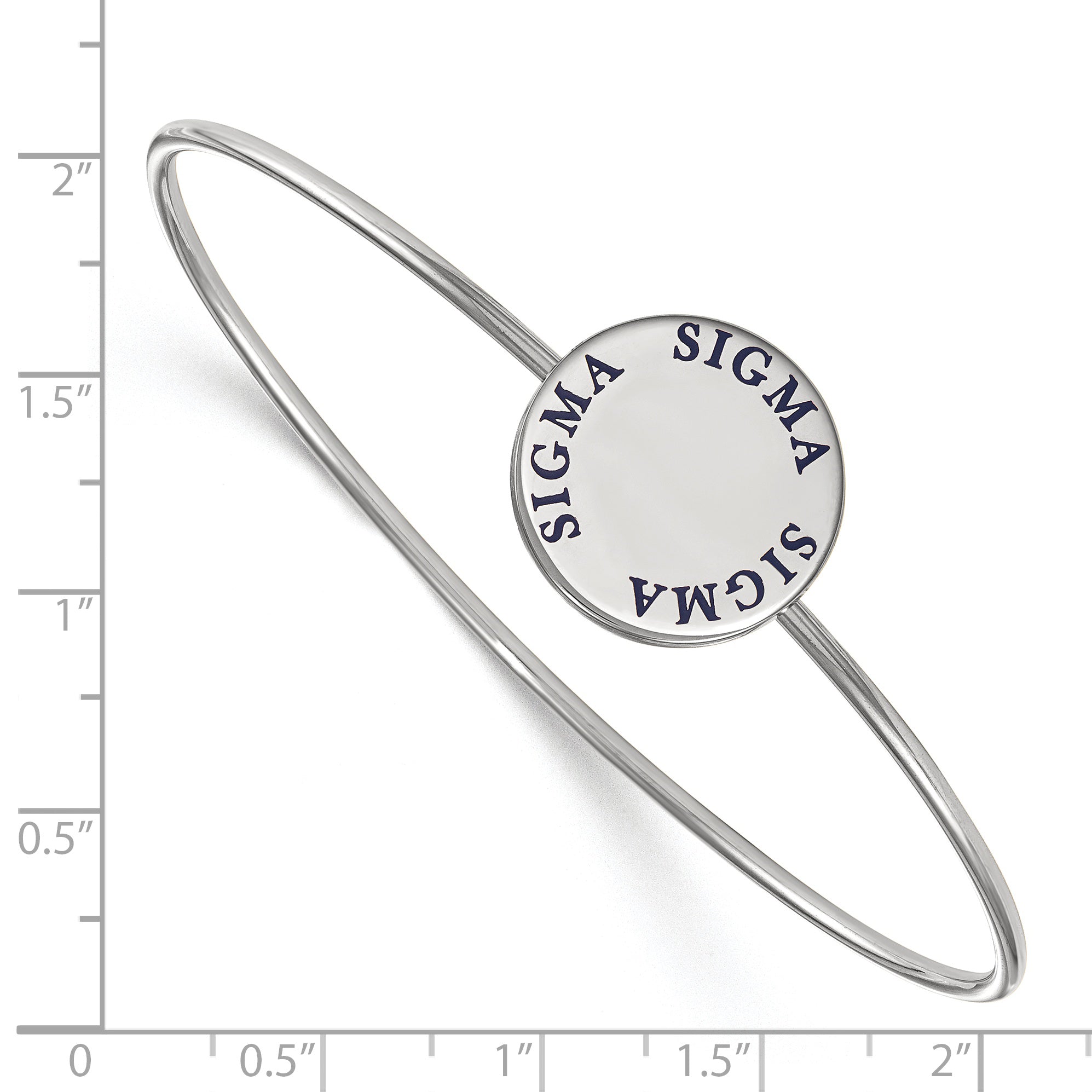 Sterling Silver S. Rh Plated Logoart Sigma Enameled Slip On Bangle