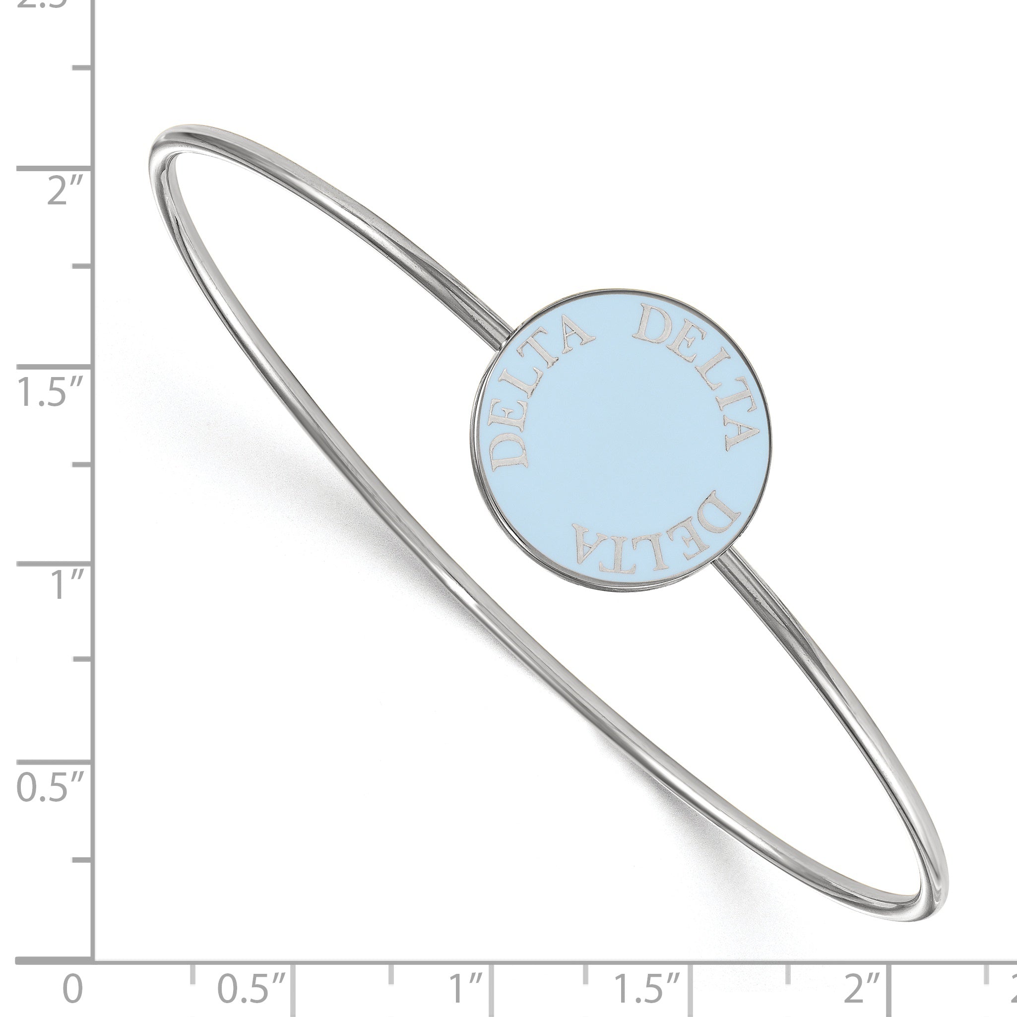 Sterling Silver S. Rh Plated Logoart Delta Enameled Slip On Bangle