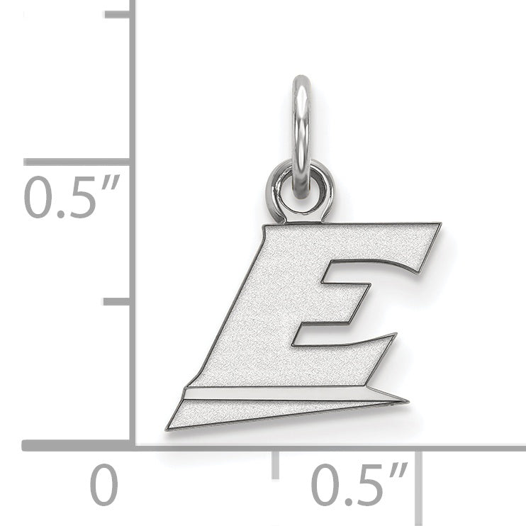 Sterling Silver Rhodium Plated Logoart Eastern Kentucky University Letter E Extra Small Pendant