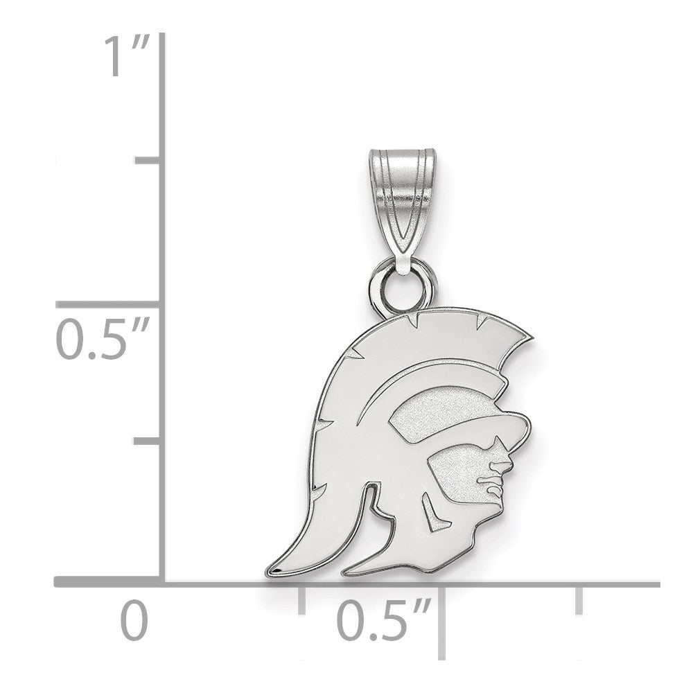 10K White Gold University Of Southern California Trojan Small Pendant
