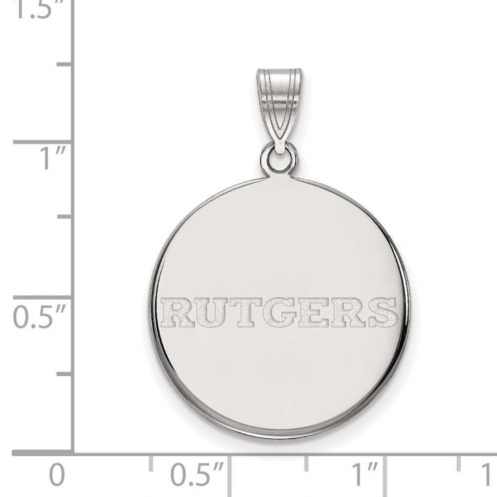 14K White Gold Logoart Rutgers University Large Disc Pendant