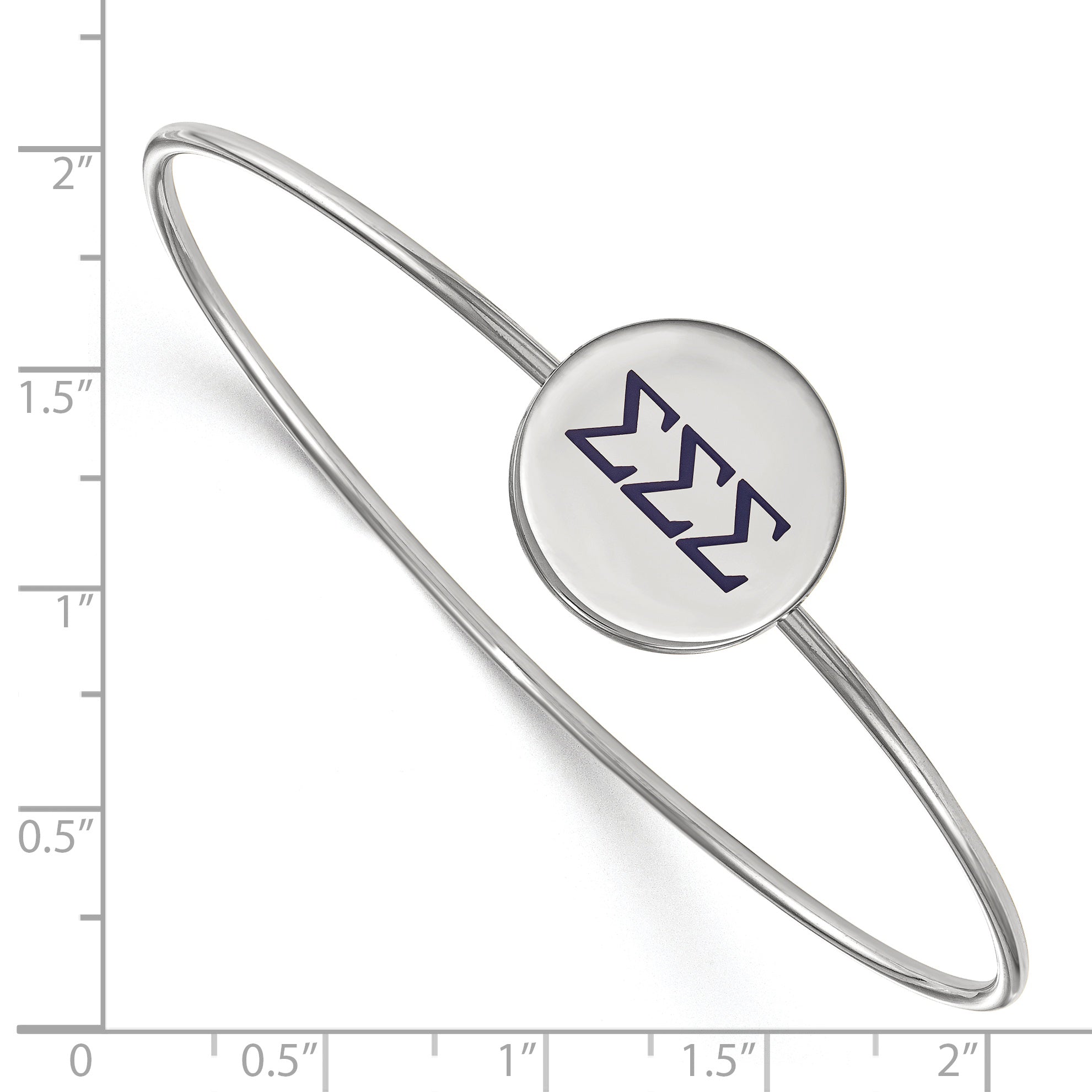 Sterling Silver S. Rh Plated Logoart Sigma Enameled Slip On Bangle