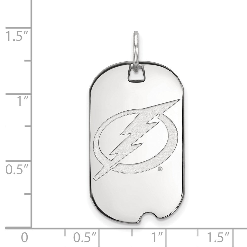 10K White Gold Nhl Logoart Tampa Bay Lightning Small Dog Tag Pendant