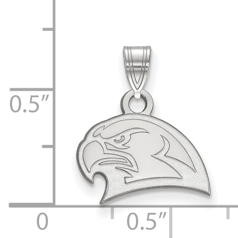 Sterling Silver Rhodium Plated Logoart Miami University Ohio Redhawk Small Pendant