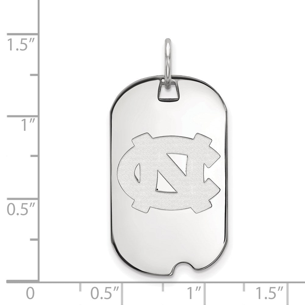 14K White Gold Logoart University Of North Carolina N C Small Dog Tag Pendant