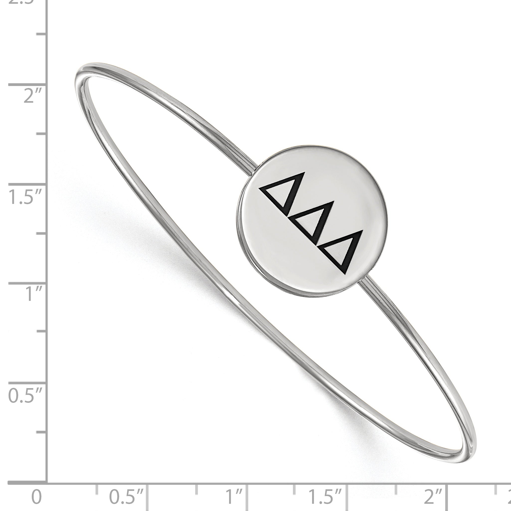 Sterling Silver S. Rh Plated Logoart Delta Enameled Slip On Bangle