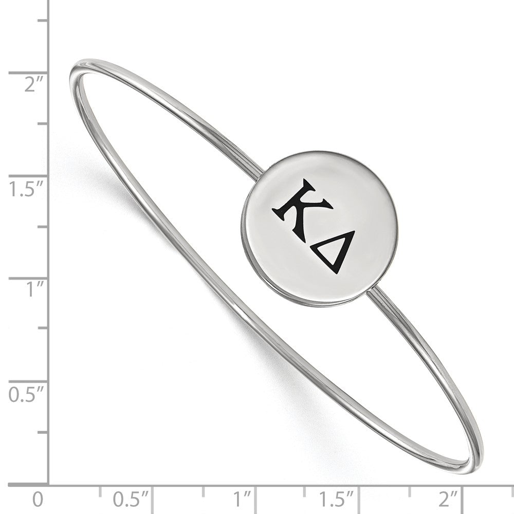 Sterling Silver Rh Plated Logoart Kappa Delta Enameled Slip On Bangle