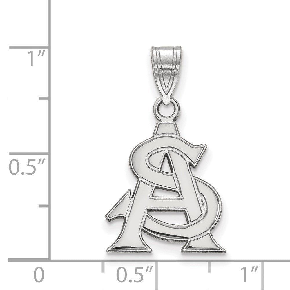 10K White Gold Logoart Arizona State University A S Medium Pendant